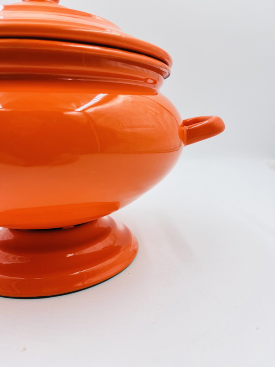 Image 1 of Orange Soup tureen and ladle