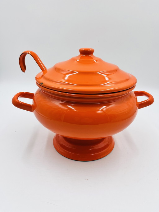 Orange Soup tureen and ladle