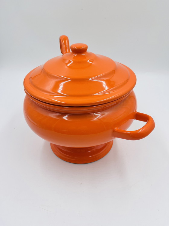 Image 1 of Orange Soup tureen and ladle