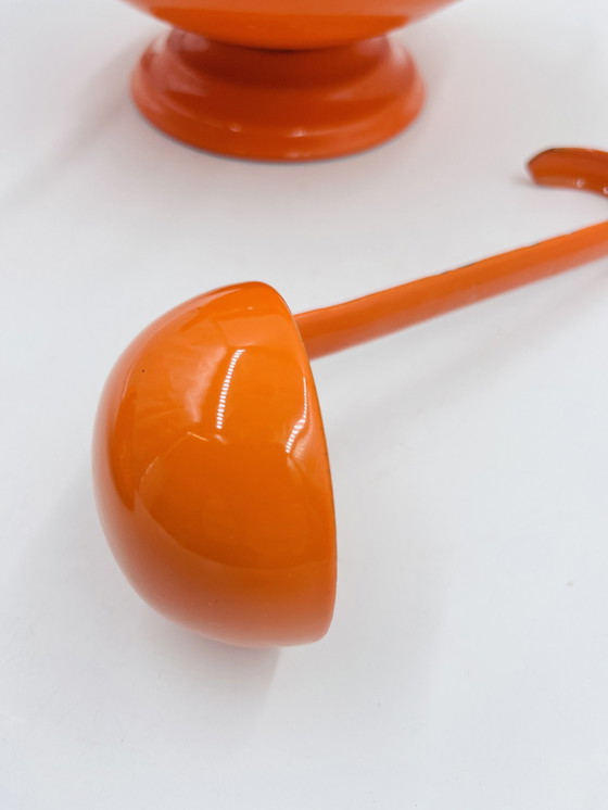 Image 1 of Orange Soup tureen and ladle