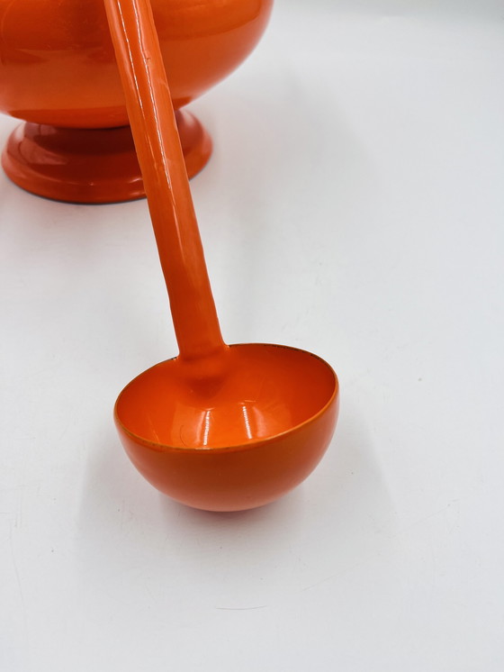 Image 1 of Orange Soup tureen and ladle