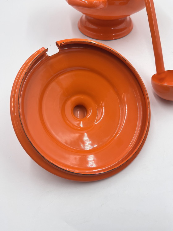 Image 1 of Orange Soup tureen and ladle