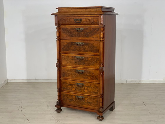 Image 1 of Wilhelminian style secretary chest of drawers antique office cabinet