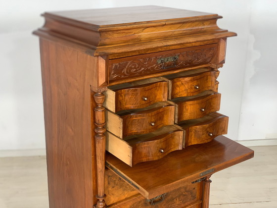 Image 1 of Wilhelminian style secretary chest of drawers antique office cabinet