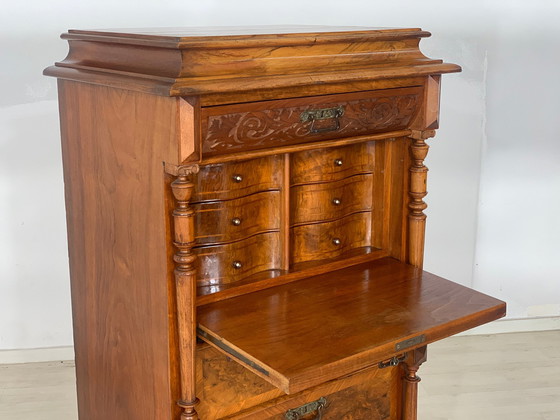 Image 1 of Wilhelminian style secretary chest of drawers antique office cabinet