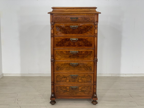 Image 1 of Wilhelminian style secretary chest of drawers antique office cabinet