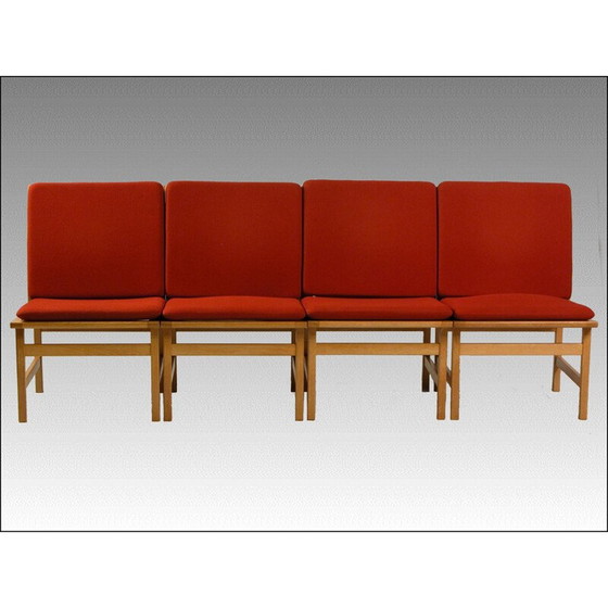 Image 1 of Set of 4 vintage red armchairs by Borge Mogensen for Frederica Stolefabrik, 1960
