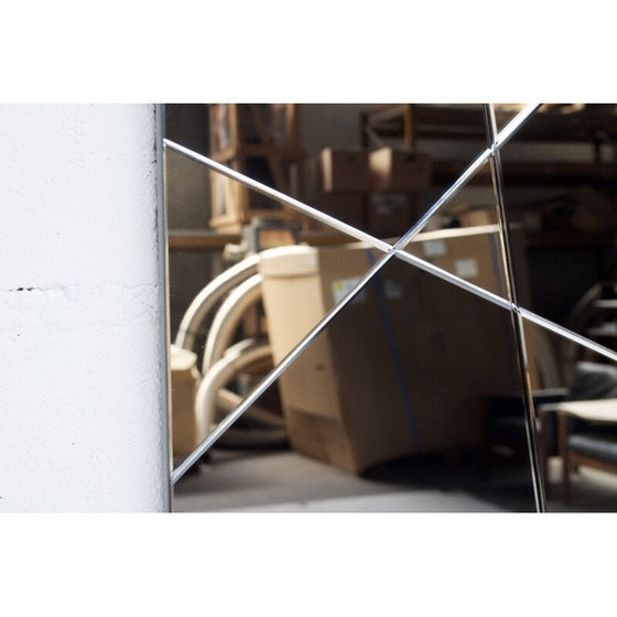 Image 1 of Specchio rettangolare in vetro vintage di Jacques Hitier e Marly Frères per Bordeaux, 1950