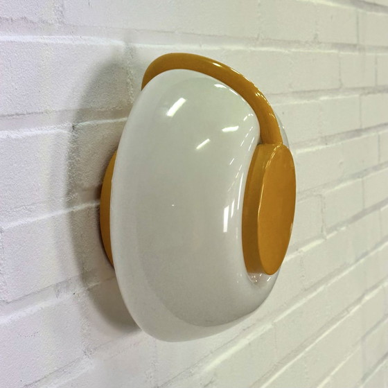 Image 1 of Yellow Wall Lamp Model 1197 By Martinelli Luce By Elio Martinelli