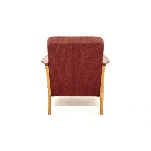 Scandinavian vintage armchair in teak and fabric, Sweden 1960