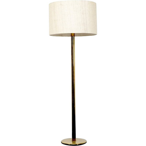 Image 1 of Vintage floor lamp in gold metal and  fabric, Germany 1970