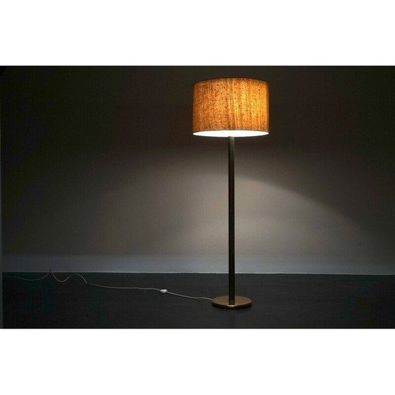 Image 1 of Vintage floor lamp in gold metal and  fabric, Germany 1970