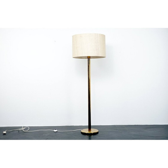 Image 1 of Vintage floor lamp in gold metal and  fabric, Germany 1970