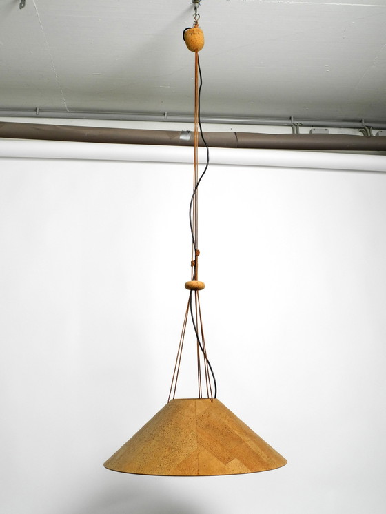 Image 1 of Very Rare Large 1970S Cork Ceiling Lamp By M-Design | Design By Willhelm Zanoth And Ingo Maurer