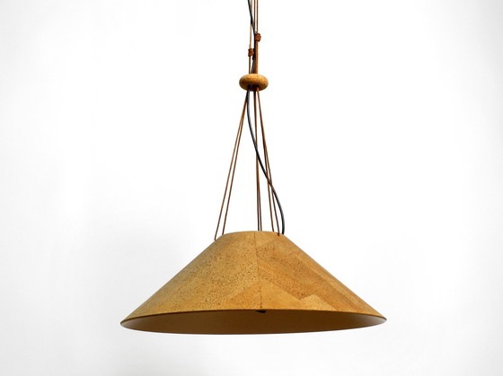 Image 1 of Very Rare Large 1970S Cork Ceiling Lamp By M-Design | Design By Willhelm Zanoth And Ingo Maurer