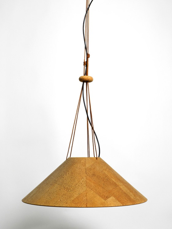 Image 1 of Very Rare Large 1970S Cork Ceiling Lamp By M-Design | Design By Willhelm Zanoth And Ingo Maurer