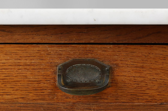 Image 1 of Art Deco French Night Stand With Carrara Marble Top, 1920S