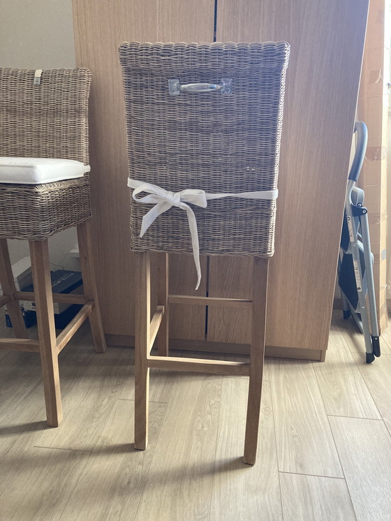 Image 1 of 2X Silla de bar rústica de ratán Rivièra Maison