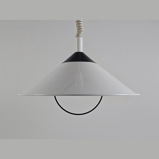 Image 1 of Postmodern Design - Vintage Happylight Black And White Pendant Lamp - Holland, 1980s.