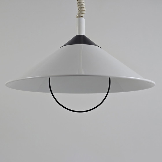 Image 1 of Postmodern Design - Vintage Happylight Black And White Pendant Lamp - Holland, 1980s.