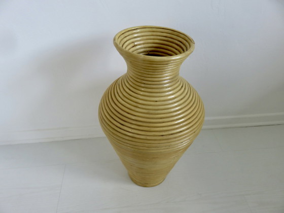 Image 1 of Rattan Floor Vase, Italy 1960-1970