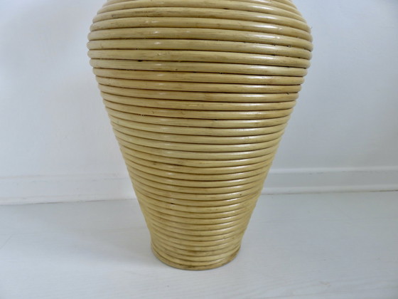 Image 1 of Rattan Floor Vase, Italy 1960-1970