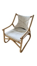 Fauteuil vintage en bambou et rotin
