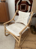 Fauteuil vintage en bambou et rotin