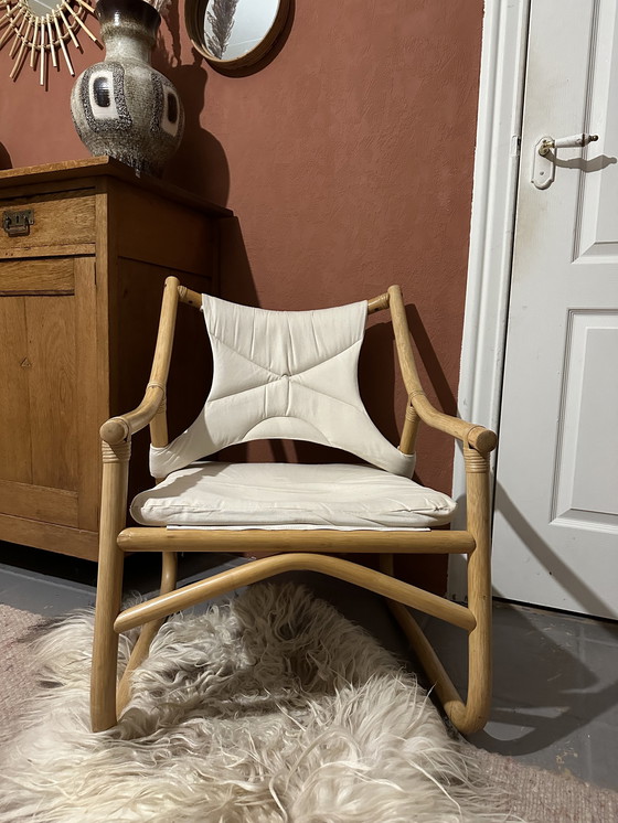 Image 1 of Vintage bamboo rattan armchair