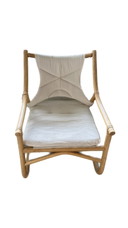 Fauteuil vintage en bambou et rotin