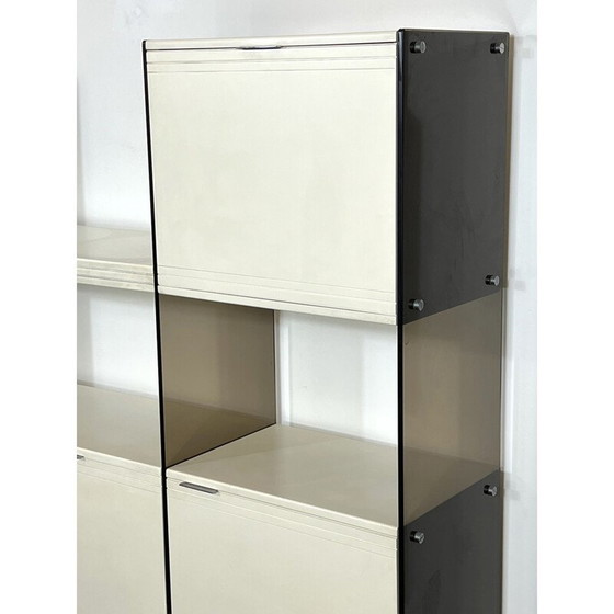 Image 1 of Vintage kitchen cabinet in smoked glass and lacquered wood by Gallotti and Radice, 1970