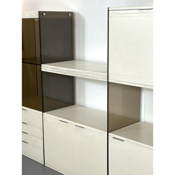 Image 1 of Vintage kitchen cabinet in smoked glass and lacquered wood by Gallotti and Radice, 1970