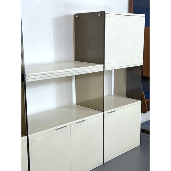 Image 1 of Vintage kitchen cabinet in smoked glass and lacquered wood by Gallotti and Radice, 1970
