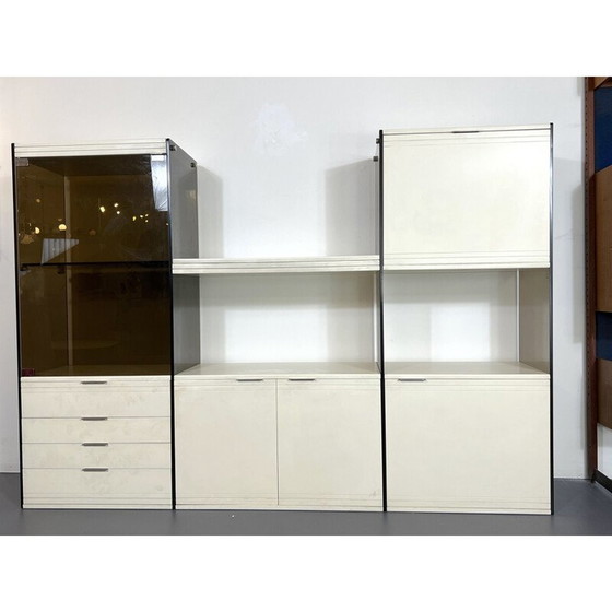 Image 1 of Vintage kitchen cabinet in smoked glass and lacquered wood by Gallotti and Radice, 1970
