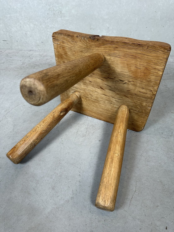 Image 1 of Vintage Oak Stool - Tripod