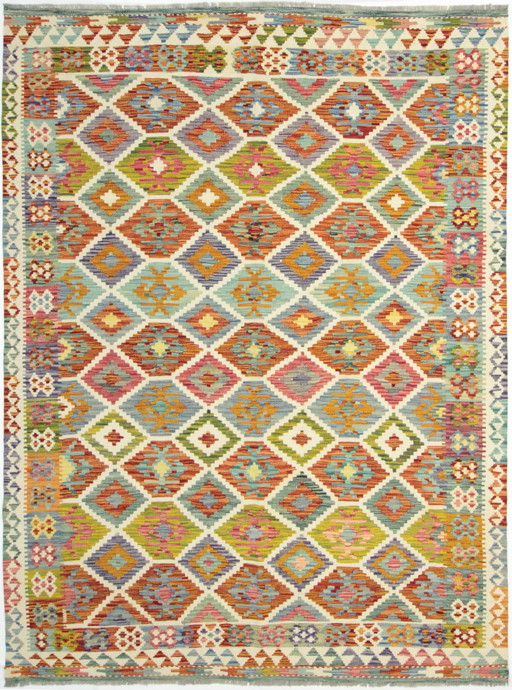 Kilim afgano originale in stile antico 238 x 178 cm, condizioni eccellenti