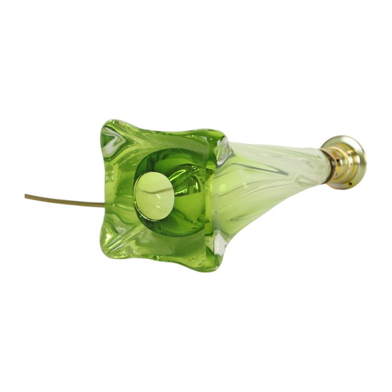 Image 1 of Val Saint Lambert Lampe à poser en cristal vert