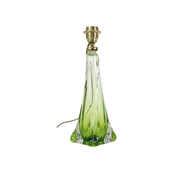 Image 1 of Val Saint Lambert Lampe à poser en cristal vert