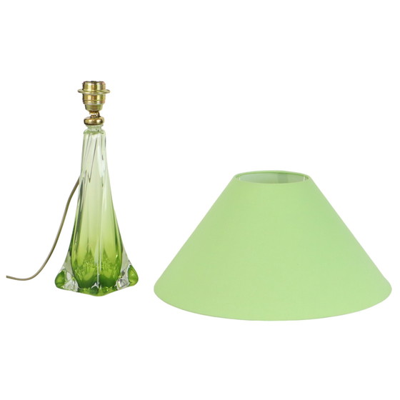 Image 1 of Val Saint Lambert Lampe à poser en cristal vert