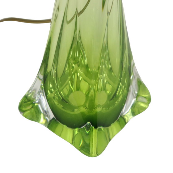 Image 1 of Val Saint Lambert Lampe à poser en cristal vert