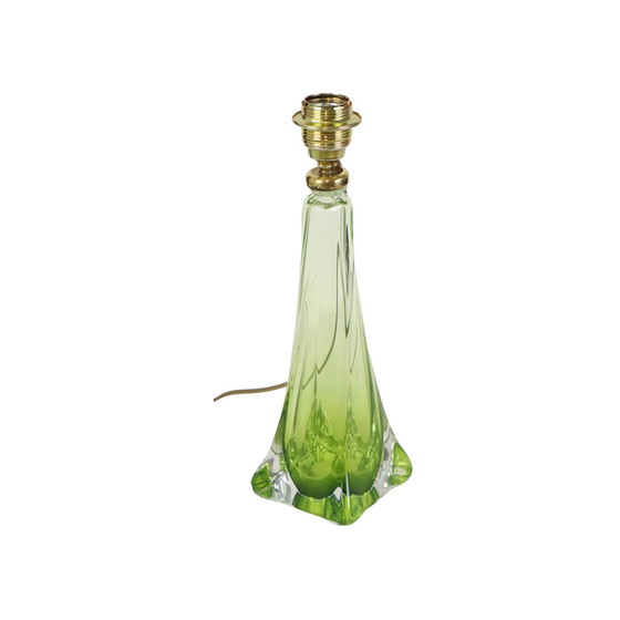 Image 1 of Val Saint Lambert Lampe à poser en cristal vert