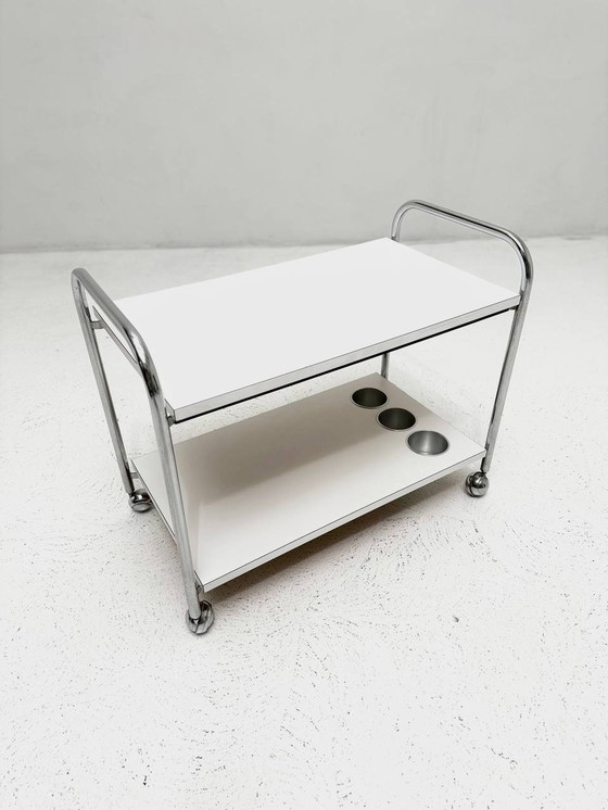 Image 1 of Serving trolley with bottle holder from Victoria Furniture, 1970s