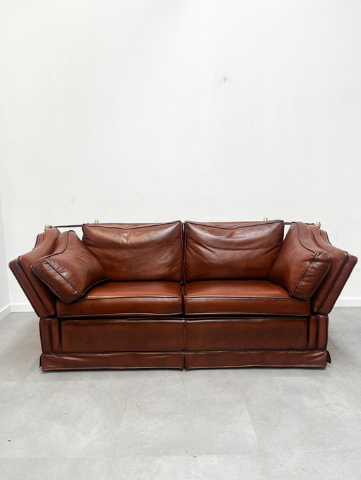 Cognac leather "Castle" Sofa