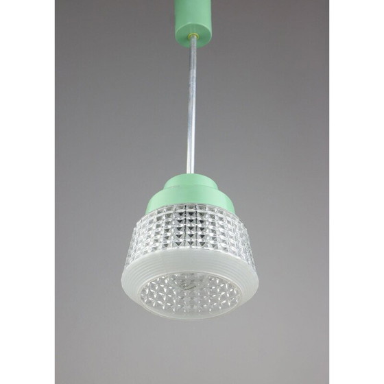 Image 1 of Lampada a sospensione in vetro turchese di metà secolo, anni '60