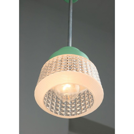 Image 1 of Lampada a sospensione in vetro turchese di metà secolo, anni '60