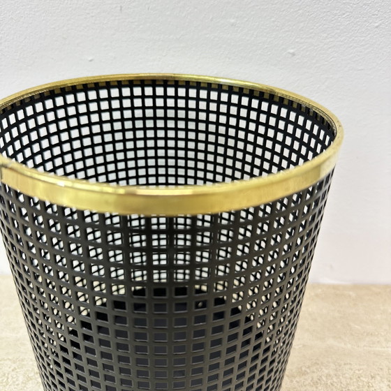 Image 1 of Mid Century Design Perforated Metal Bin