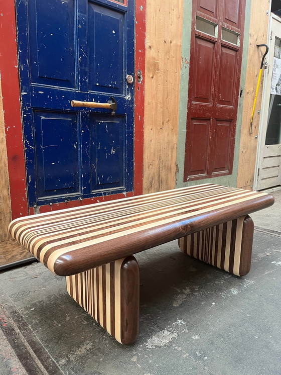 Image 1 of Jacques Sarphatie Walnut & Maple Bench