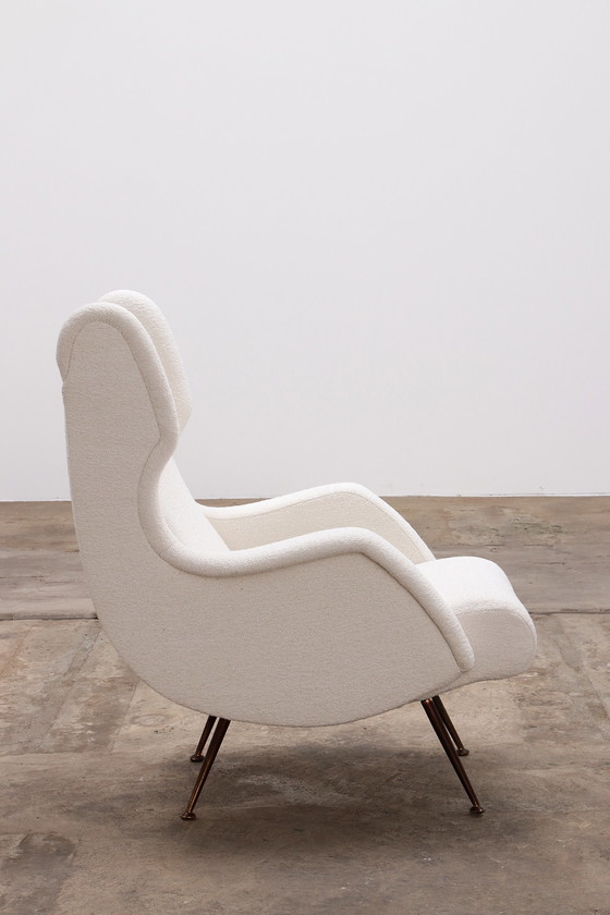 Image 1 of Marco Zanuso Italian Armchair by Marco Zanuso for Arflex upholstered in Boucle,1960