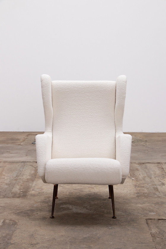 Image 1 of Marco Zanuso Italian Armchair by Marco Zanuso for Arflex upholstered in Boucle,1960