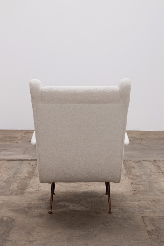 Image 1 of Marco Zanuso Italian Armchair by Marco Zanuso for Arflex upholstered in Boucle,1960